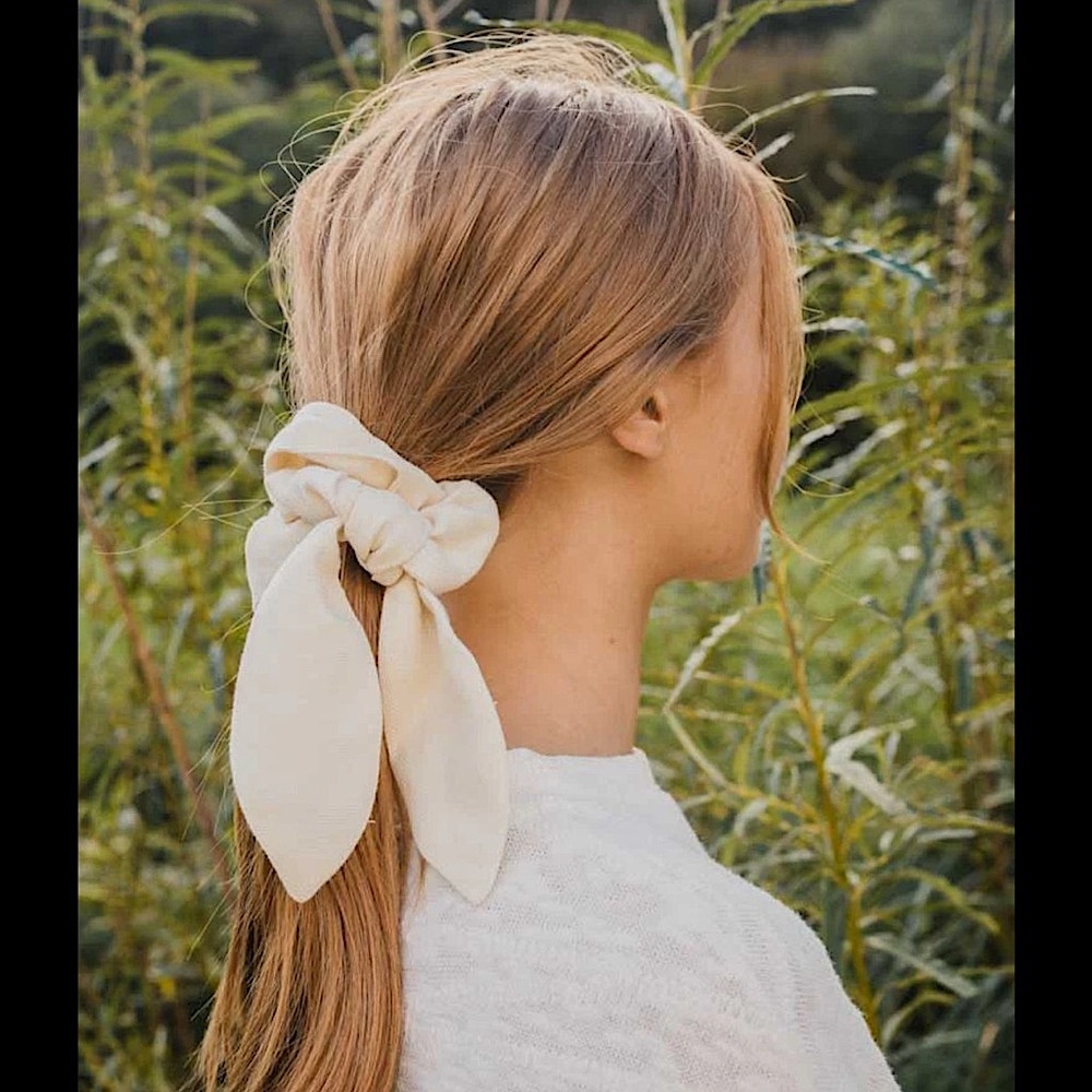 Fashion Cream Scrunchies Hair Scarf